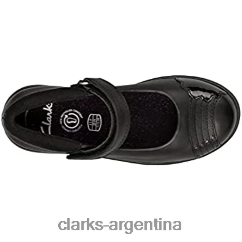 Clarks niños 2FZPZ1356 etch beam niños cuero negro niña zapatos colegiales merceditas clarks