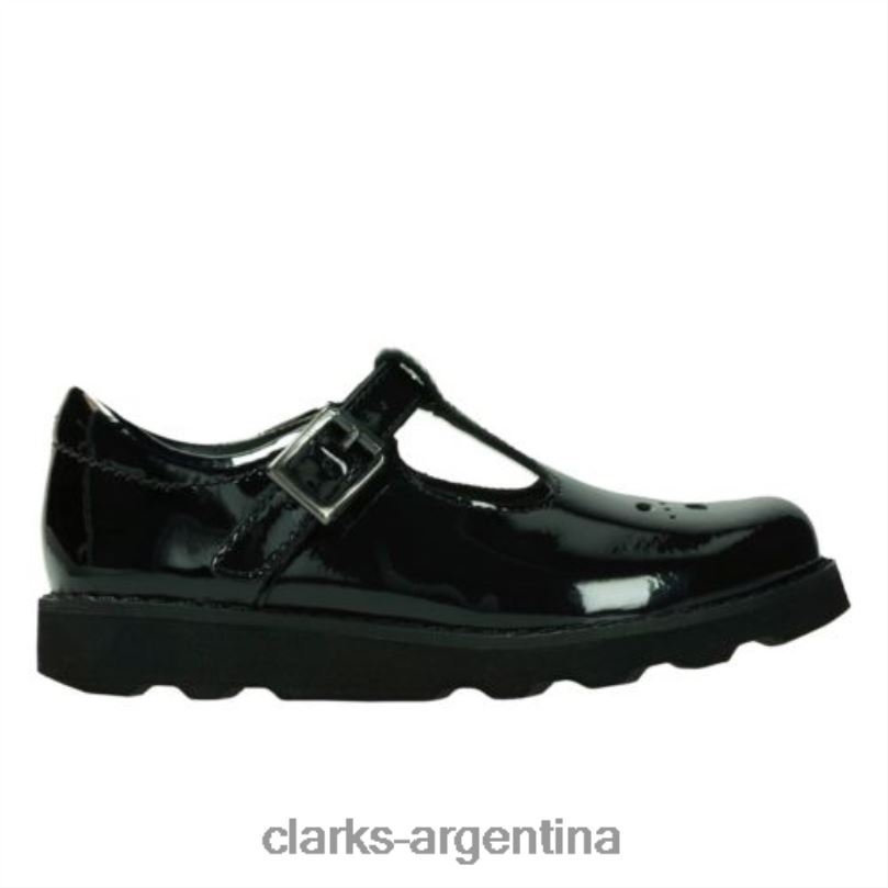 Clarks niños 2FZPZ4642 Clarks Crown Wish Inf F Fit charol negro charol negro
