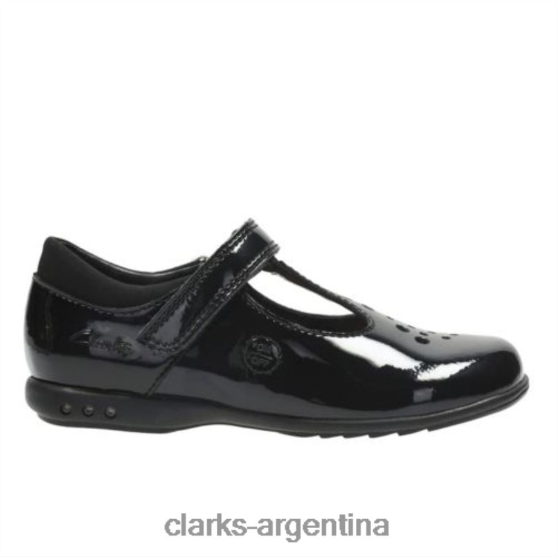 Clarks niños 2FZPZ4646 trixi pip pre f fit charol negro clarks charol negro