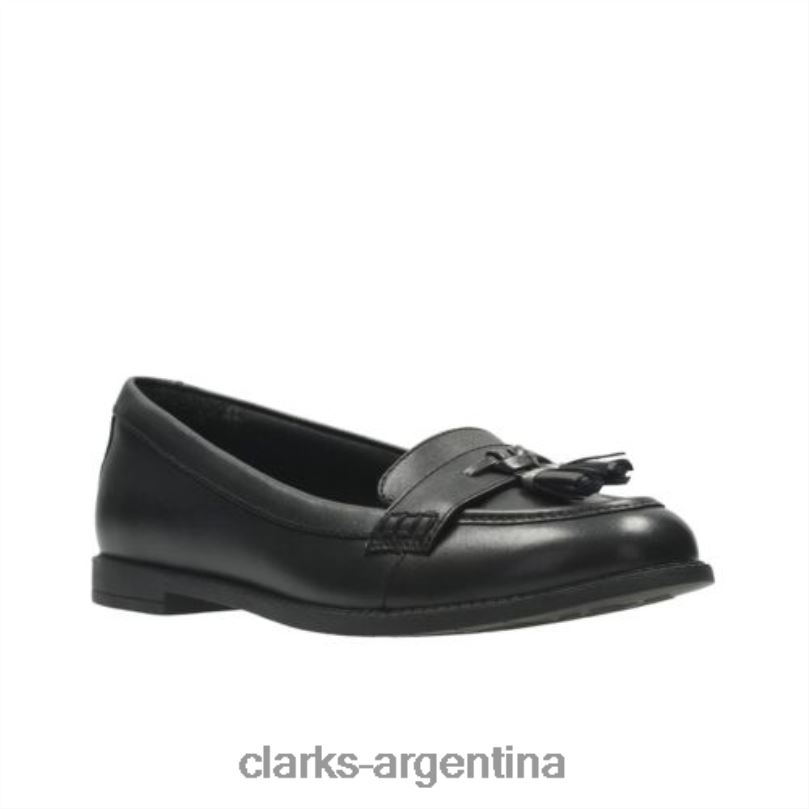 Clarks niños 2FZPZ4647 borde preppy bl h fit clarks cuero negro cuero negro