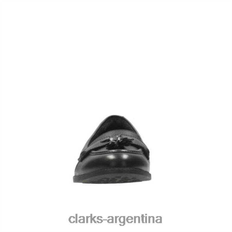 Clarks niños 2FZPZ4647 borde preppy bl h fit clarks cuero negro cuero negro