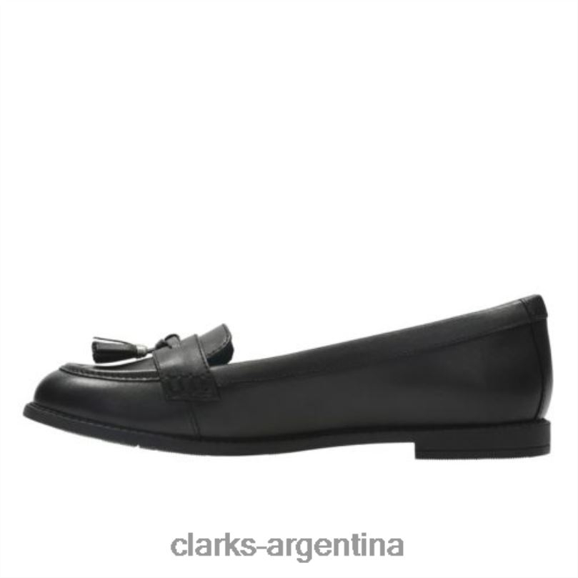 Clarks niños 2FZPZ4647 borde preppy bl h fit clarks cuero negro cuero negro