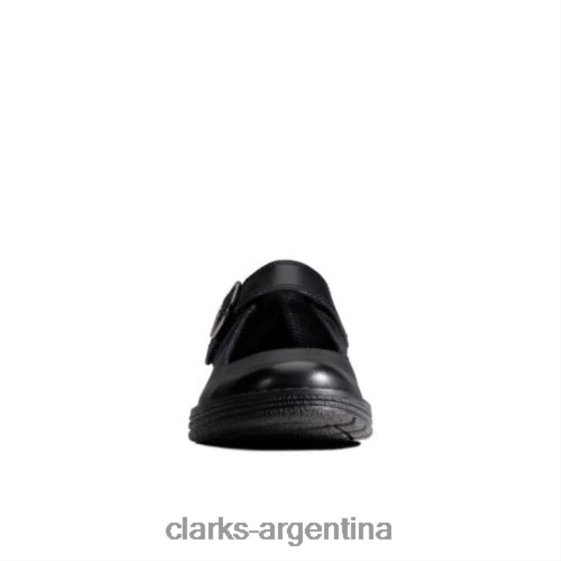 Clarks niños 2FZPZ4654 mendip stitch jnr f fit clarks de cuero negro cuero negro