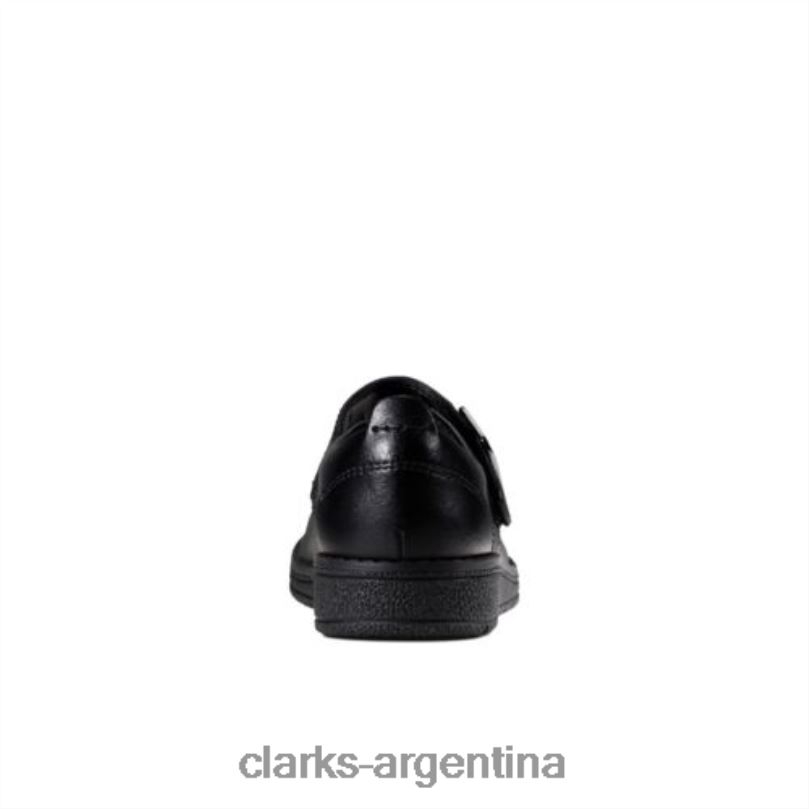 Clarks niños 2FZPZ4654 mendip stitch jnr f fit clarks de cuero negro cuero negro