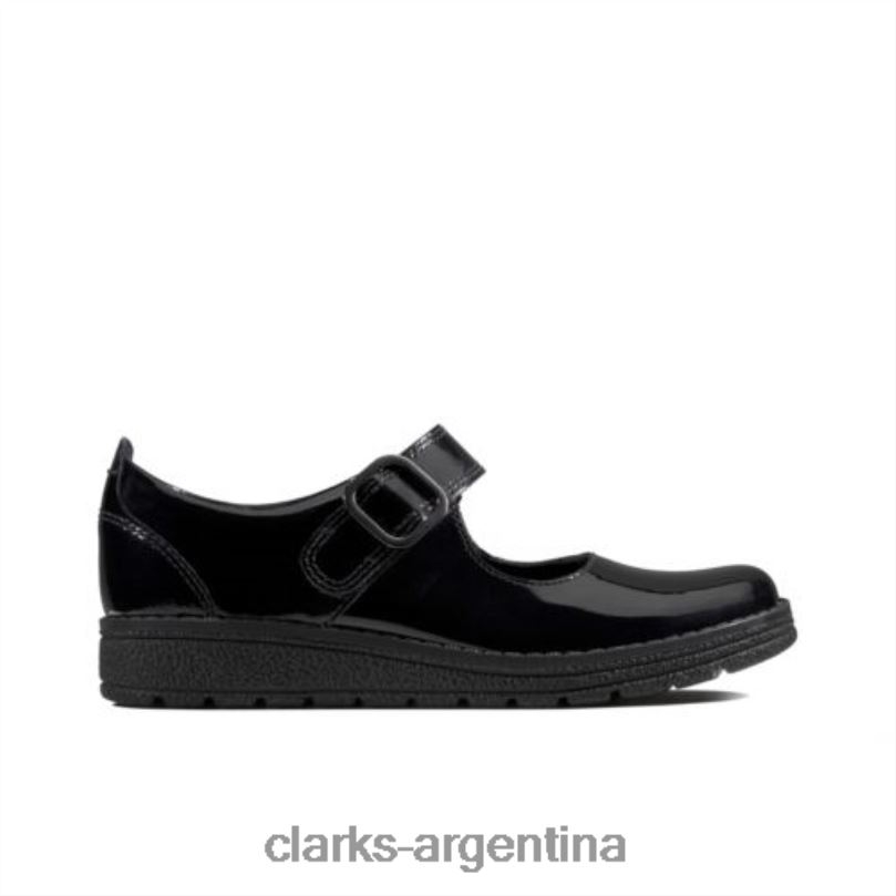 Clarks niños 2FZPZ4665 clarks charol negro mendip stitch inf f fit charol negro