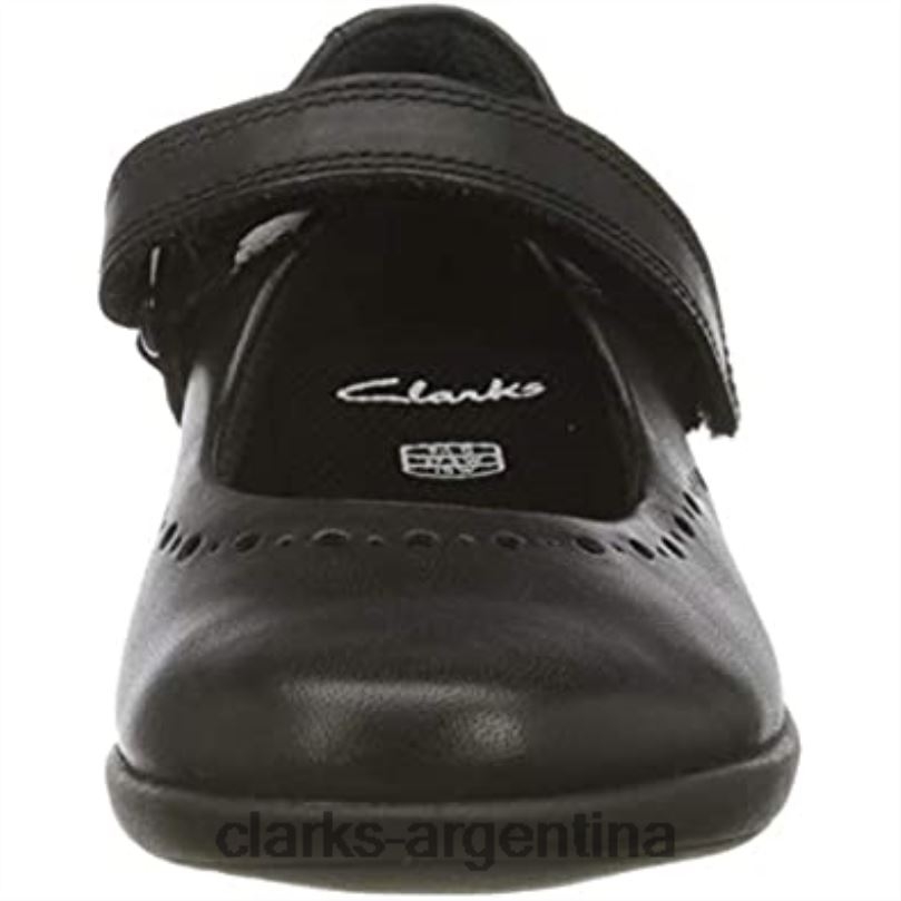 Clarks niños 2FZPZ608 Zapatos escolares de ballet de corte ancho para niña Clarks etch craft k negros cuero negro cuero negro