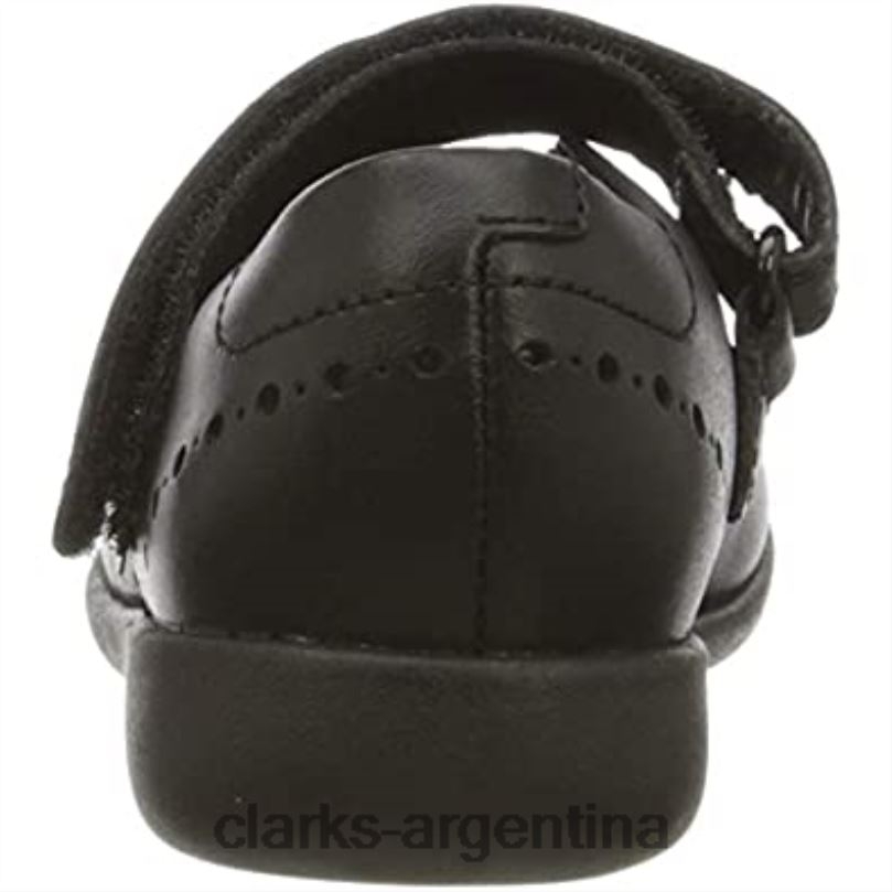 Clarks niños 2FZPZ608 Zapatos escolares de ballet de corte ancho para niña Clarks etch craft k negros cuero negro cuero negro