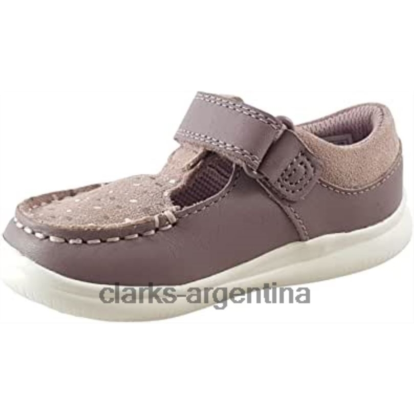 Clarks niños 2FZPZ1019 zapatos clarks crest moc de cuero para niño rosa