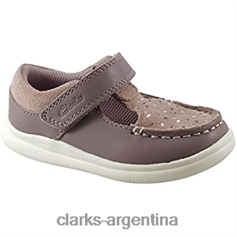 Clarks niños 2FZPZ1019 zapatos clarks crest moc de cuero para niño rosa