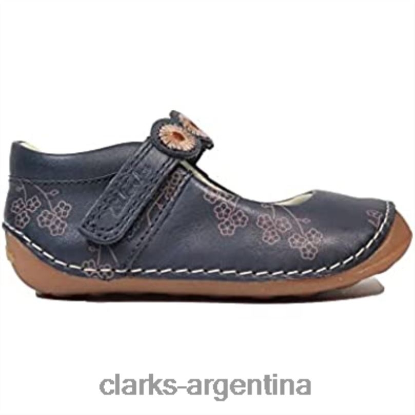Clarks niños 2FZPZ158 ti ny flora niño azul marino combi cuero niñas pre walker zapatos f ancho azul marino combi clarks f ancho marino combinado