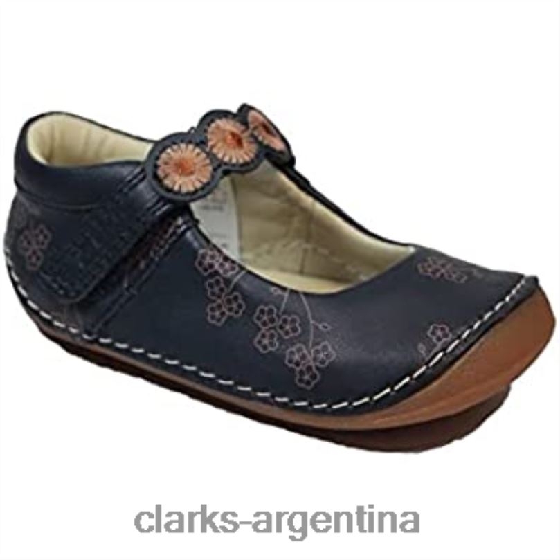 Clarks niños 2FZPZ158 ti ny flora niño azul marino combi cuero niñas pre walker zapatos f ancho azul marino combi clarks f ancho marino combinado