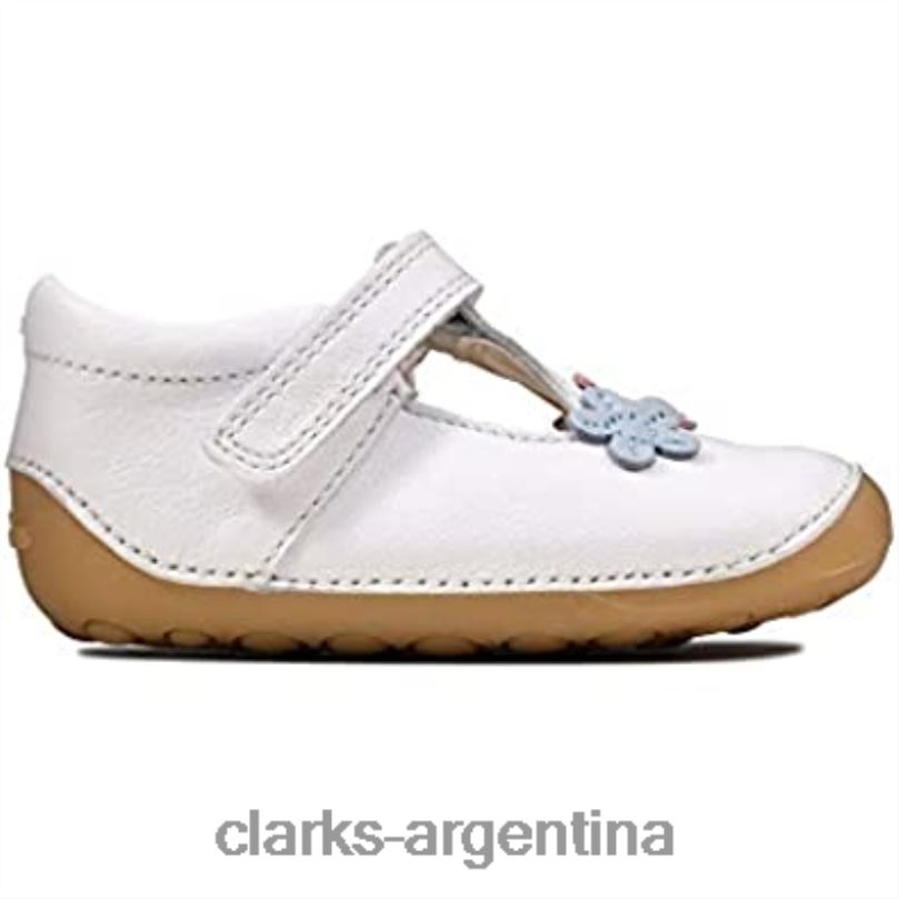 Clarks niños 2FZPZ2922 clarks ti ny sun zapatos de cuero para niños pequeños blanco