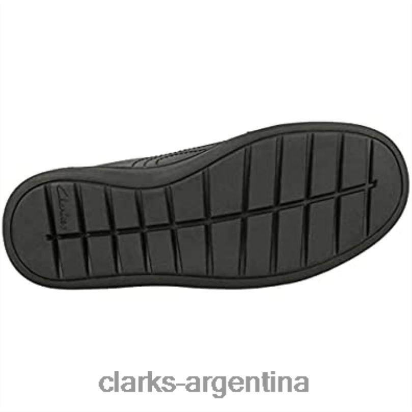 Clarks niños 2FZPZ869 rock pass zapatos de cuero para niños pequeños clarks extra negros