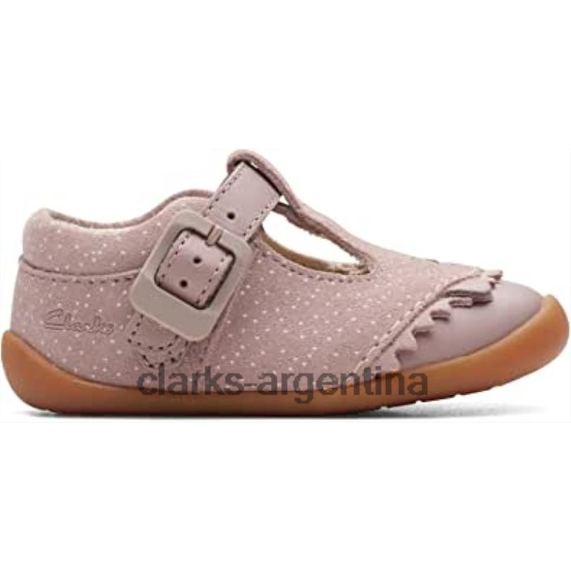 Clarks niños 2FZPZ636 zapatos roamer cub de ante para niño rosa clarks