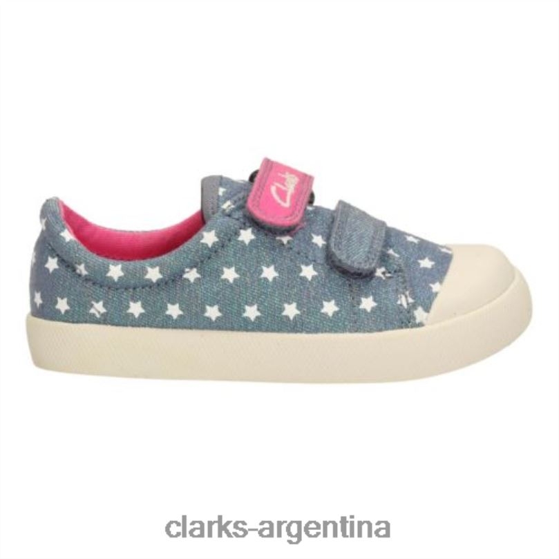 Clarks niños 2FZPZ4602 clarks halcy hana fst g fit denim lona lona de mezclilla