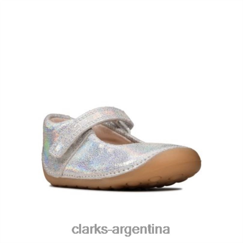 Clarks niños 2FZPZ4611 Clarks plateado metálico ti ny mist fst f fit plata metalizada