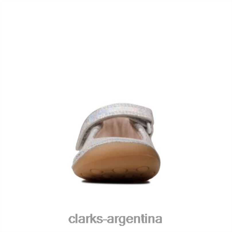 Clarks niños 2FZPZ4611 Clarks plateado metálico ti ny mist fst f fit plata metalizada