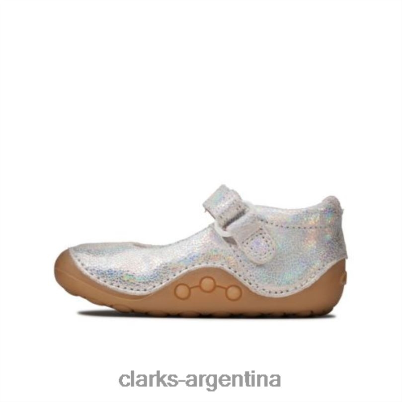 Clarks niños 2FZPZ4611 Clarks plateado metálico ti ny mist fst f fit plata metalizada