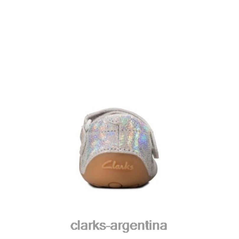 Clarks niños 2FZPZ4611 Clarks plateado metálico ti ny mist fst f fit plata metalizada