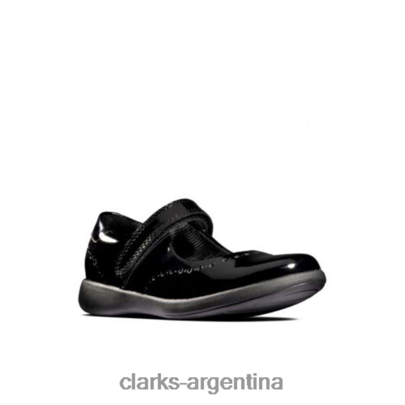 Clarks niños 2FZPZ4612 charol negro grabado artesanal fst g fit clarks charol negro