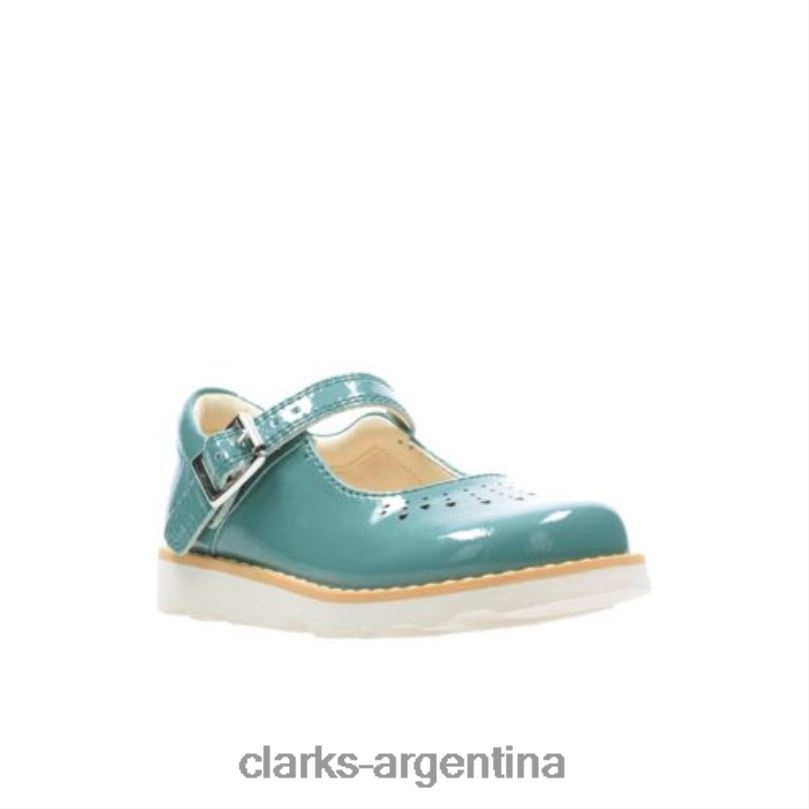 Clarks niños 2FZPZ4621 corona salto fst f fit clarks cuero verde azulado cuero verde azulado