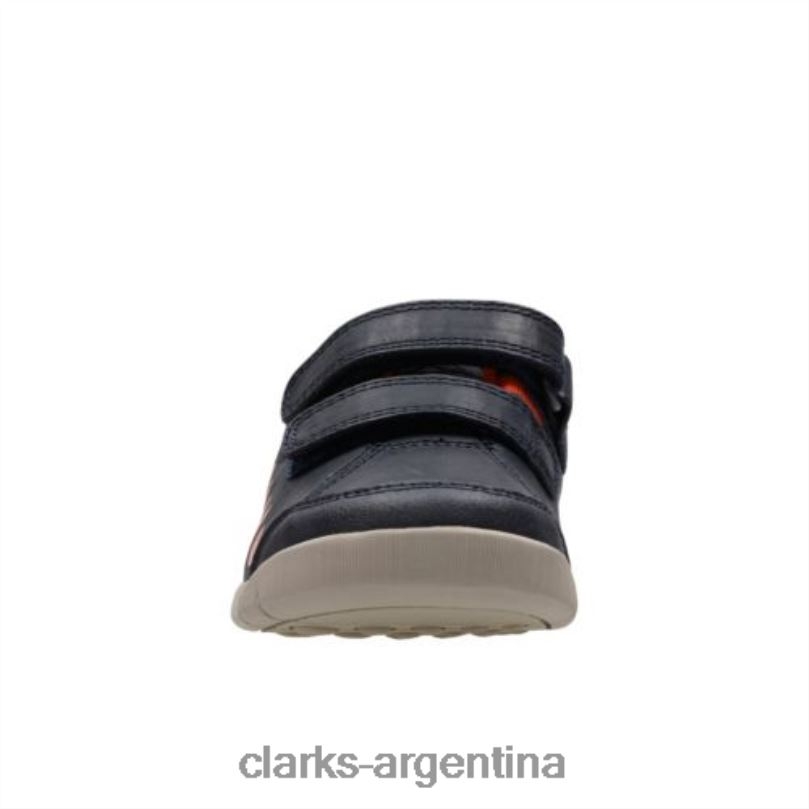 Clarks niños 2FZPZ4840 clarks trail walk fst g fit de cuero azul marino cuero azul marino
