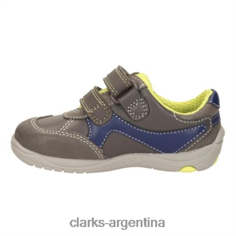 Clarks niños 2FZPZ4846 ru cove fst e fit clarks de cuero gris cuero gris