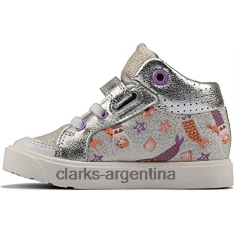 Clarks niños 2FZPZ2295 city ​​pop niño textil lona plata combi ize clarks