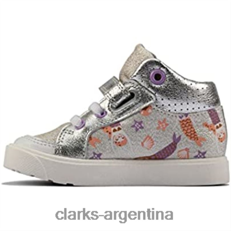 Clarks niños 2FZPZ2295 city ​​pop niño textil lona plata combi ize clarks