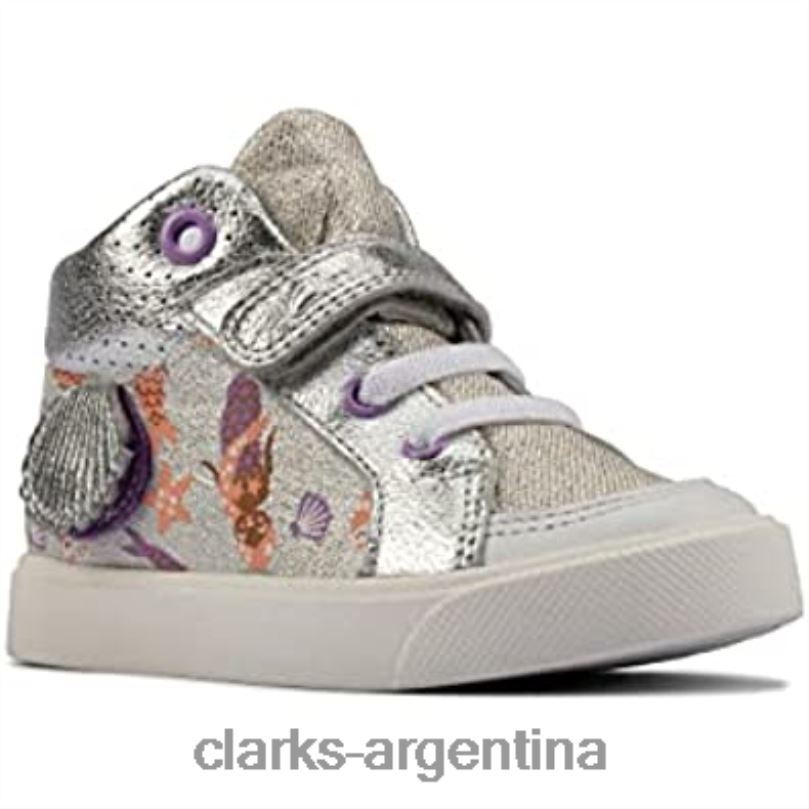 Clarks niños 2FZPZ2295 city ​​pop niño textil lona plata combi ize clarks