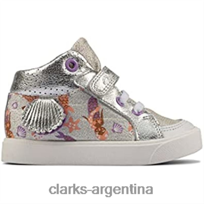 Clarks niños 2FZPZ2295 city ​​pop niño textil lona plata combi ize clarks