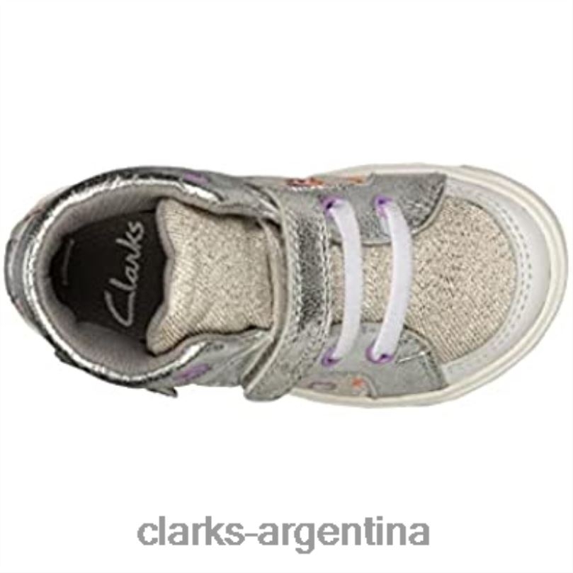 Clarks niños 2FZPZ2295 city ​​pop niño textil lona plata combi ize clarks