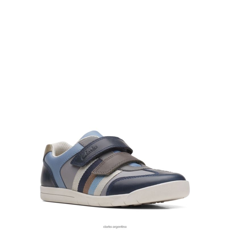 Clarks niños 2FZPZ3830 clarks combi den stripe k azul marino combinado azul marino