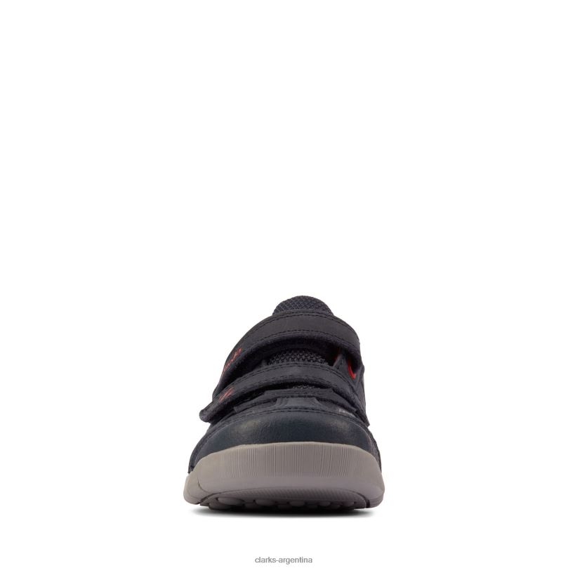 Clarks niños 2FZPZ3840 camiseta clarks rex play de cuero azul marino/rojo cuero azul marino/rojo