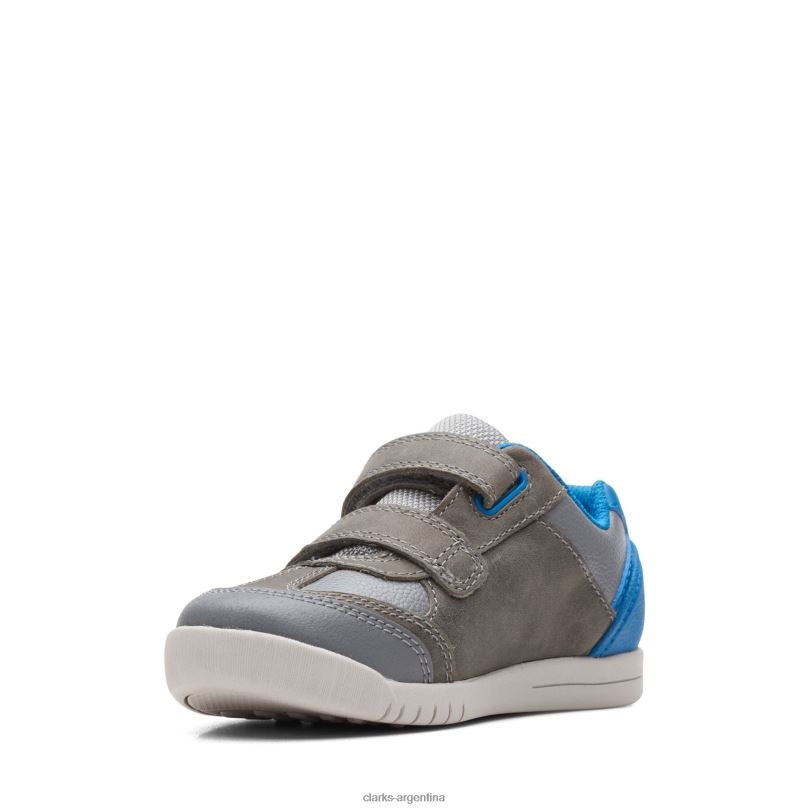 Clarks niños 2FZPZ3844 gris/azul rex play k clarks gris azul