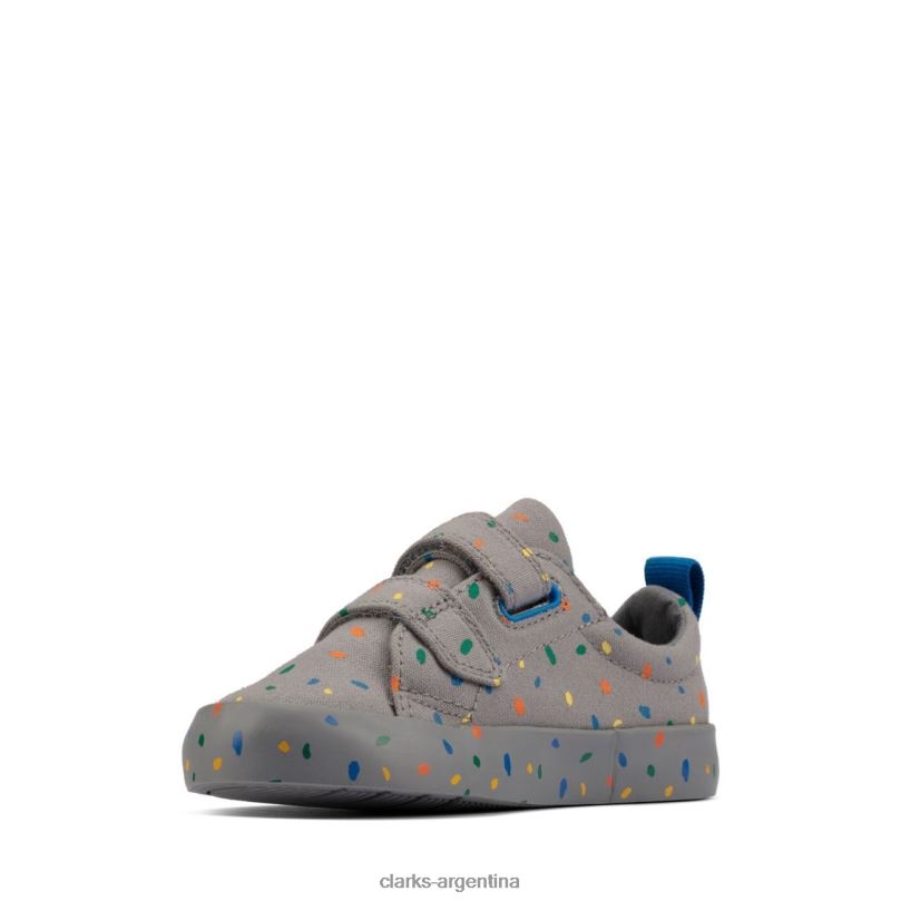Clarks niños 2FZPZ3813 foxing print t clarks lona gris lona gris