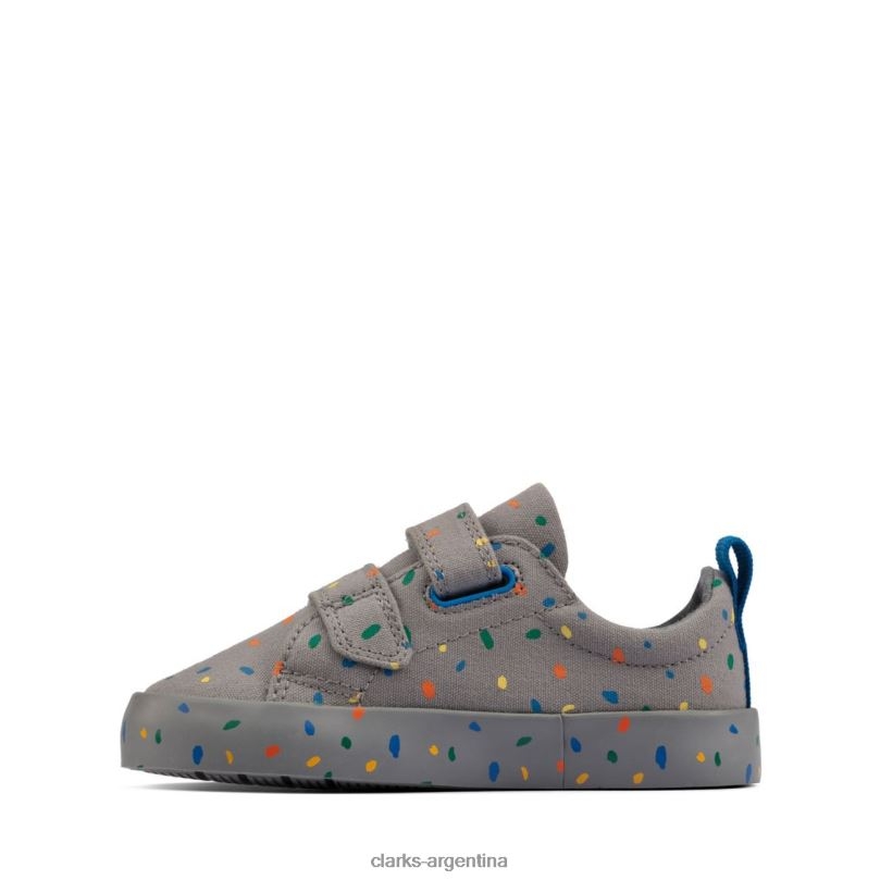 Clarks niños 2FZPZ3813 foxing print t clarks lona gris lona gris