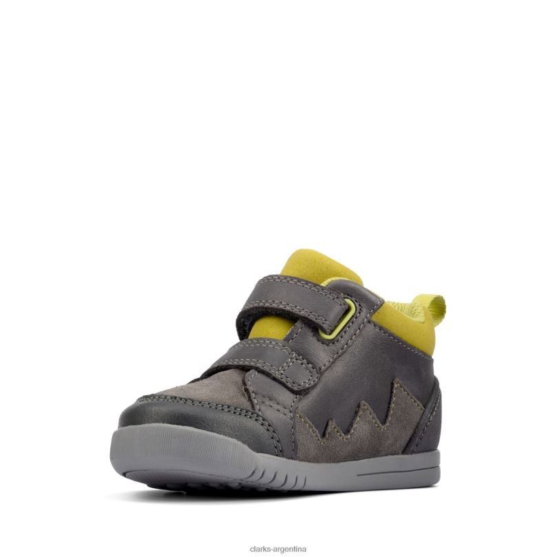 Clarks niños 2FZPZ3857 clarks gris cuero rex park t cuero gris