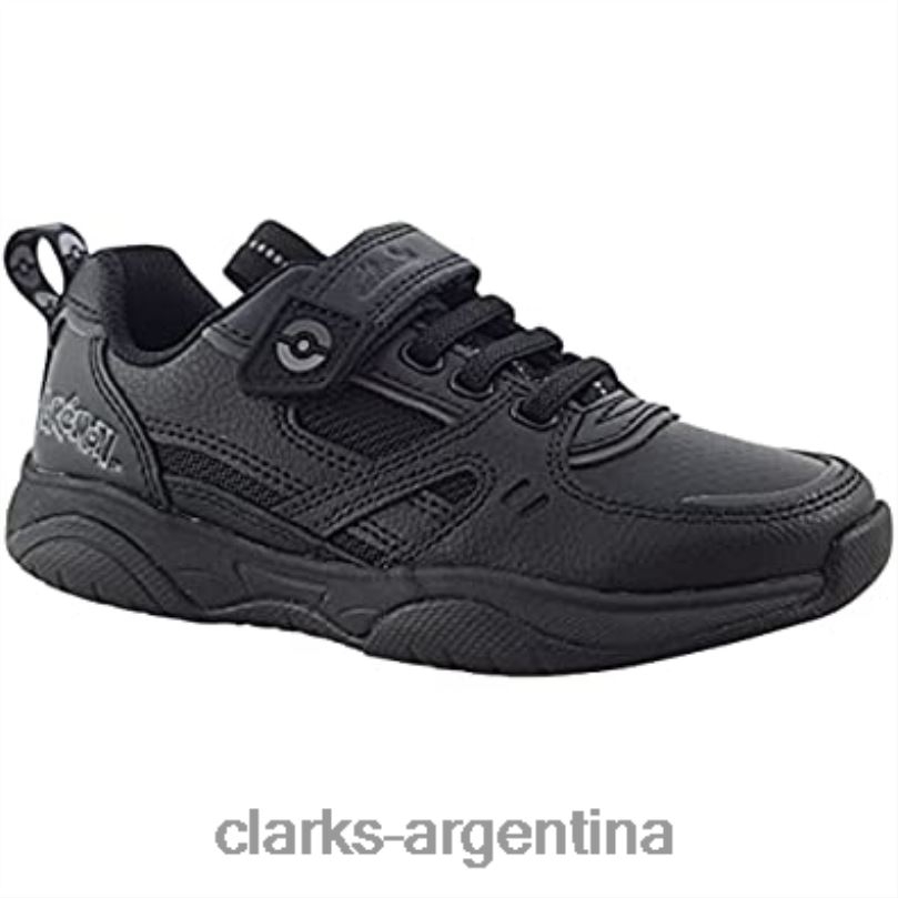 Clarks niños 2FZPZ688 zapatos clarks grip trade k de cuero negro para niño
