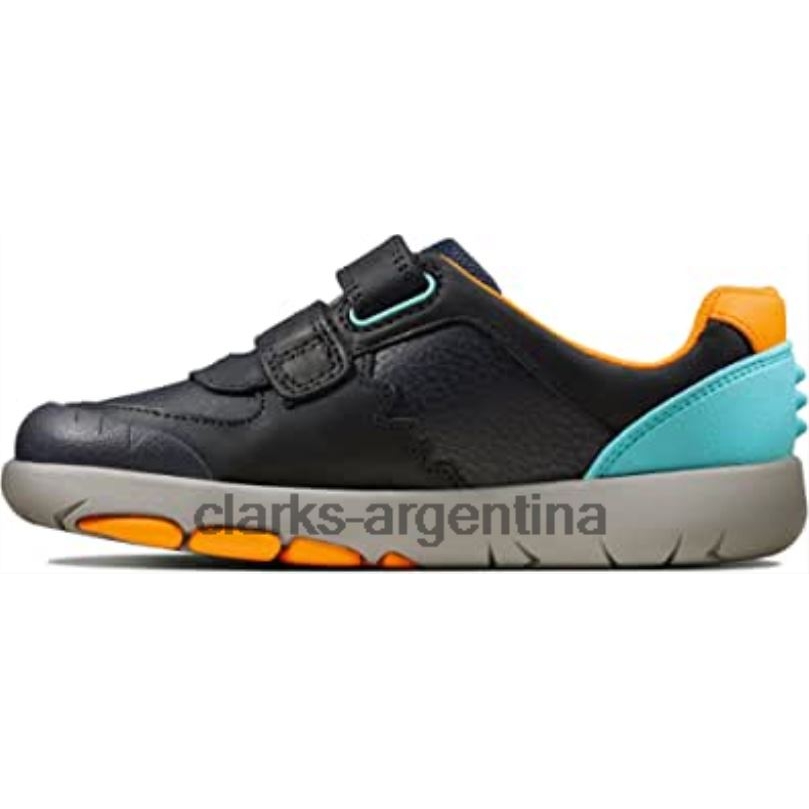Clarks niños 2FZPZ1369 Zapatos casual de niño azul marino combi de Clarks 'rex quest k' azul marino combinado azul