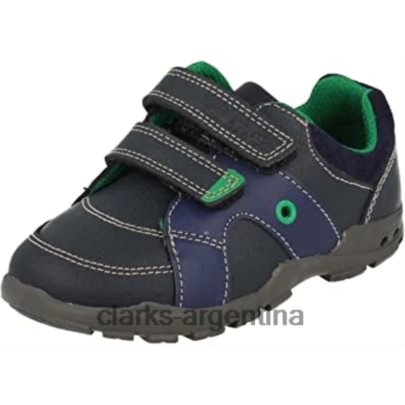 Clarks niños 2FZPZ1563 zapatos de primera comunión para niño clarks flash pop azul marino combinado azul marino