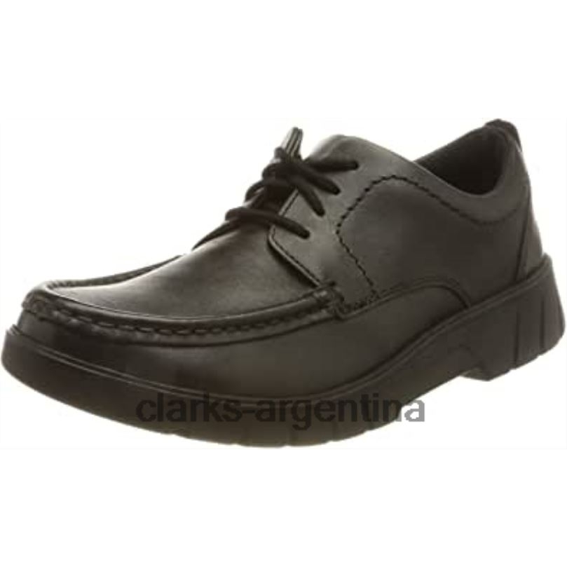 Clarks niños 2FZPZ295 niño rama encaje y oxford clarks cuero negro cuero negro