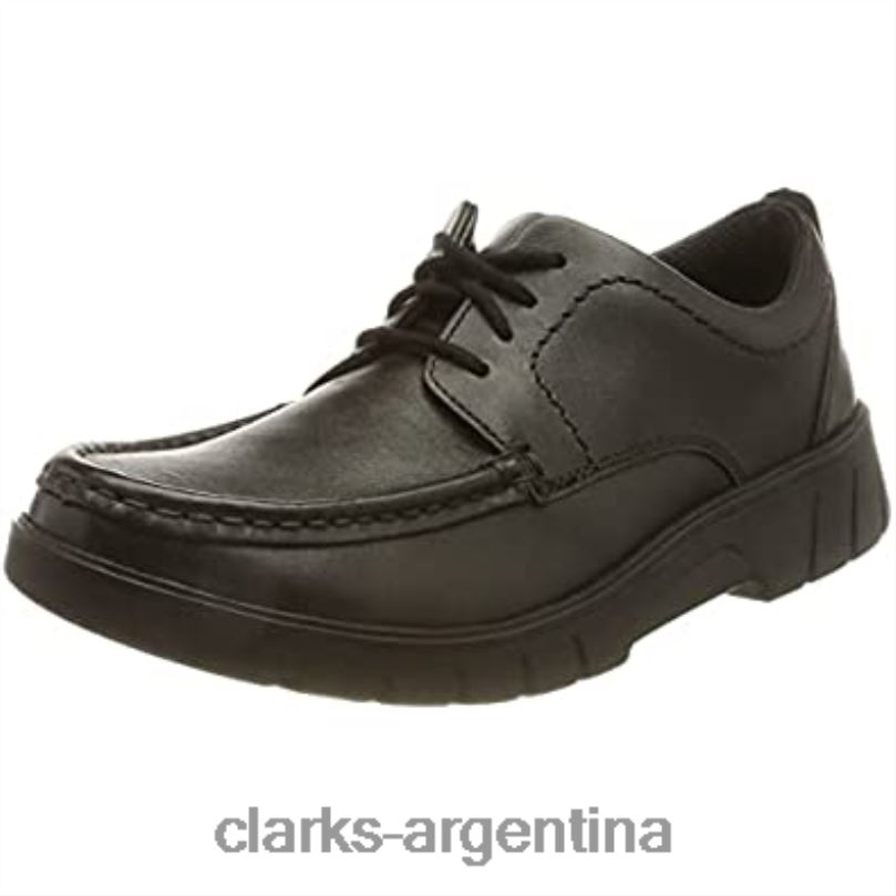 Clarks niños 2FZPZ295 niño rama encaje y oxford clarks cuero negro cuero negro