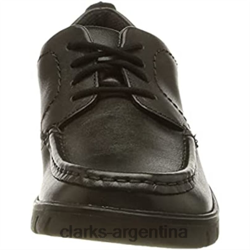 Clarks niños 2FZPZ295 niño rama encaje y oxford clarks cuero negro cuero negro