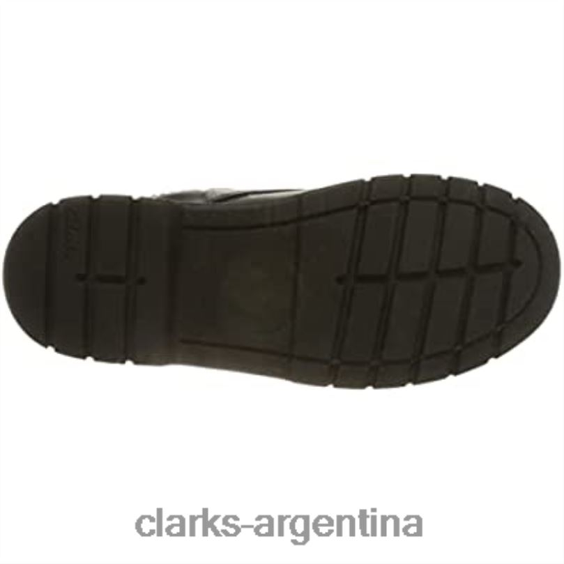 Clarks niños 2FZPZ295 niño rama encaje y oxford clarks cuero negro cuero negro