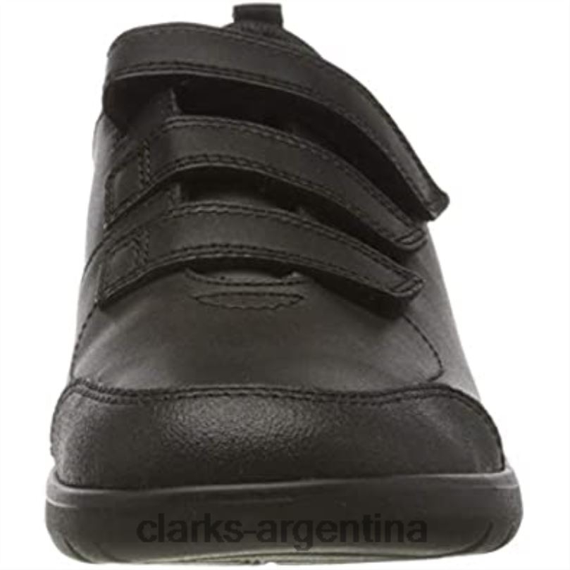 Clarks niños 2FZPZ1020 Zapatillas de deporte para niño scape sky k de piel negra de corte ancho para uniforme escolar clarks cuero negro