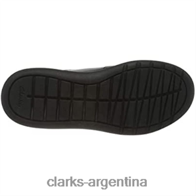 Clarks niños 2FZPZ1020 Zapatillas de deporte para niño scape sky k de piel negra de corte ancho para uniforme escolar clarks cuero negro