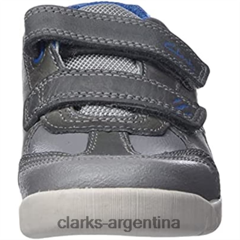 Clarks niños 2FZPZ1278 Zapatilla Rex Play K para niño gris azul clarks gris azul