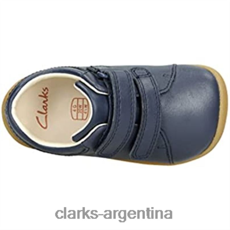 Clarks niños 2FZPZ1299 Zapatilla clarks roamer craft t de piel azul marino para niño cuero azul marino