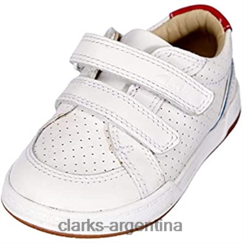 Clarks niños 2FZPZ1731 Zapatilla niño clarks fawn solo k de piel blanca cuero blanco